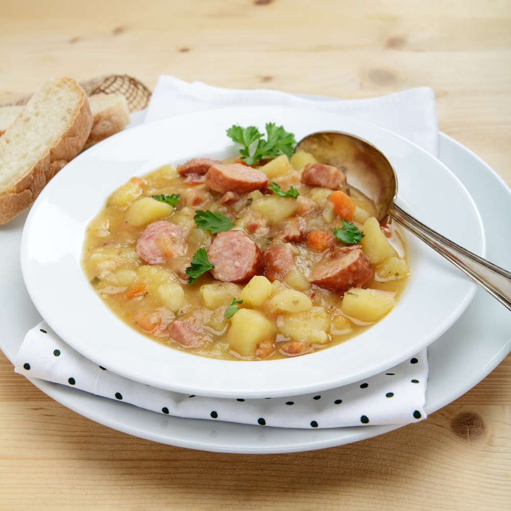 Kartoffelsuppe mit veganen Würstchen Ist das vegan oder kann das weg ...